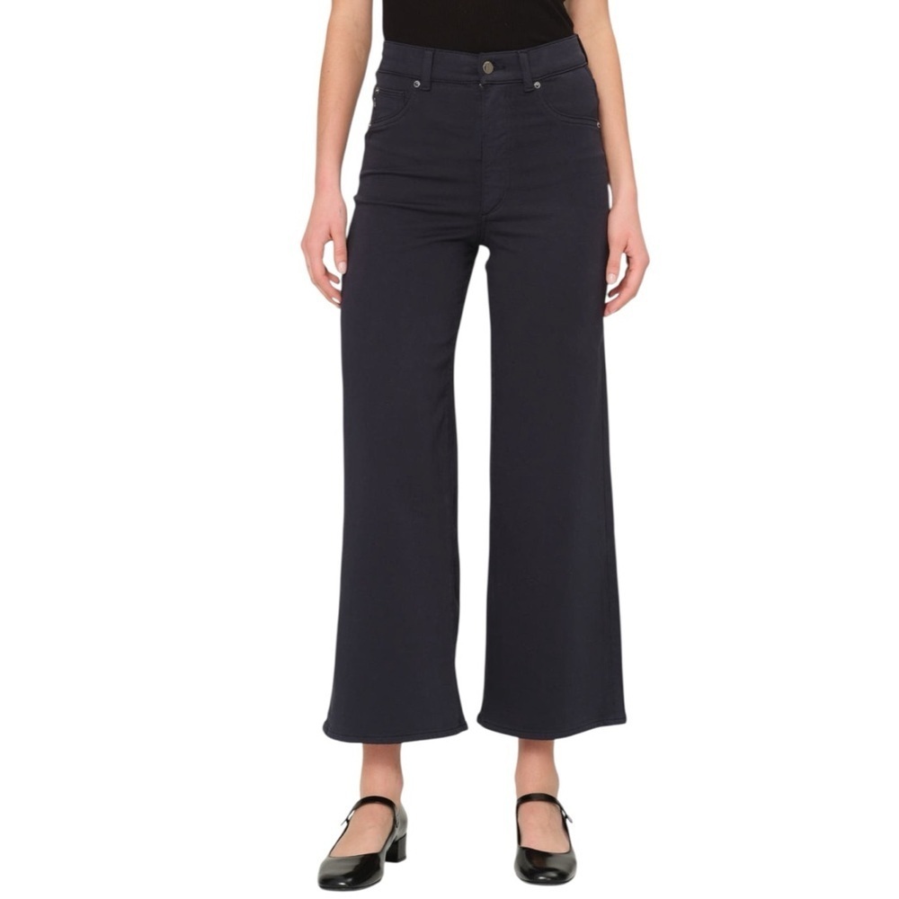 NEW DL1961 Hepburn High Waist Wide Leg Ankle Knit Jean Classic Navy Women’s 23